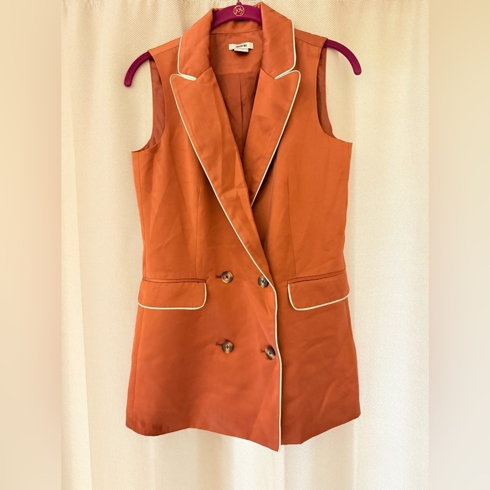 Jason Wu Sleeveless Blazer Vest XS Bronze Double Breasted Designer Jacket - Picture 2 of 6